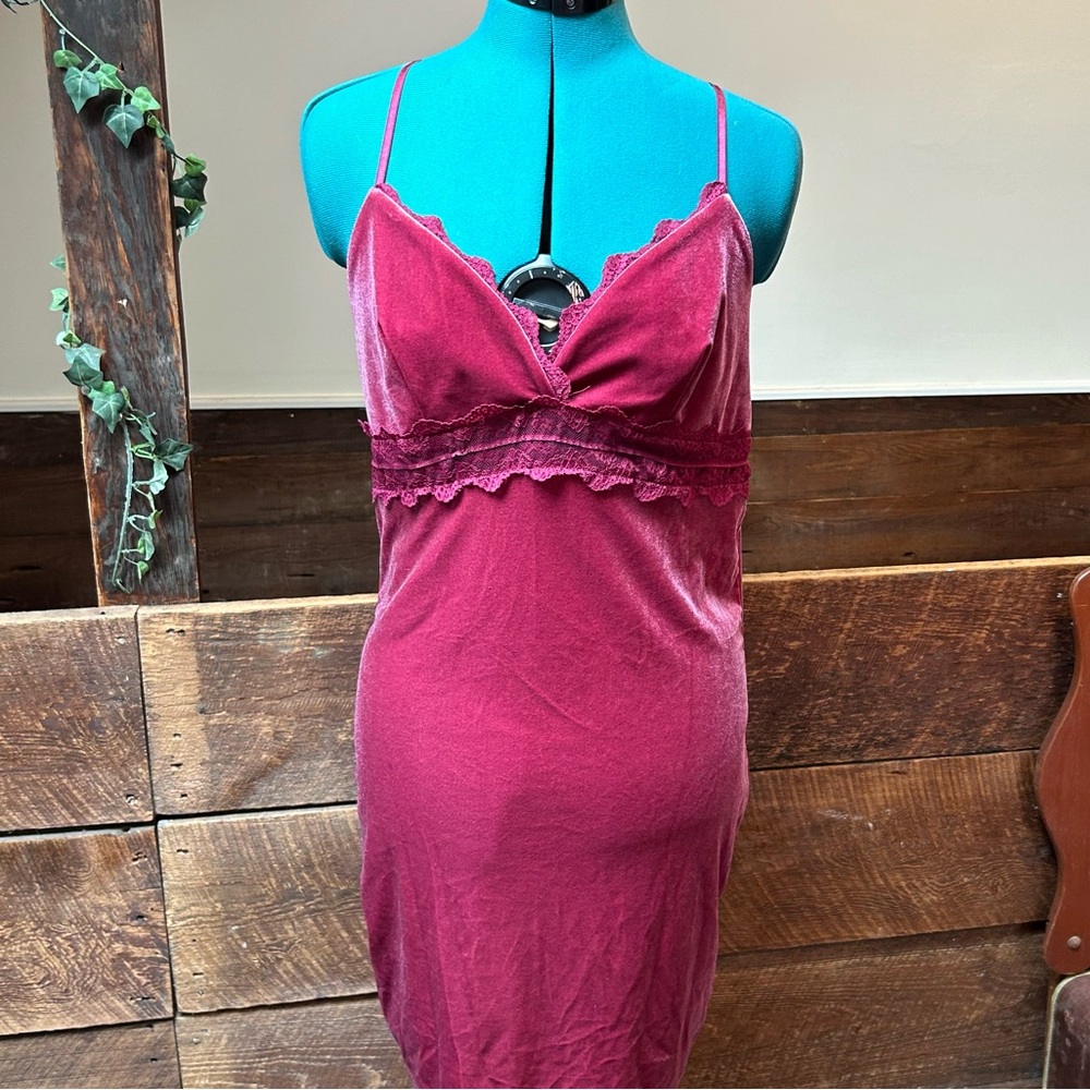90’s Whimsigoth Stretch Velvet & Lace Mini-Dress w/ Witchy Fairy Core Y2K Vibes